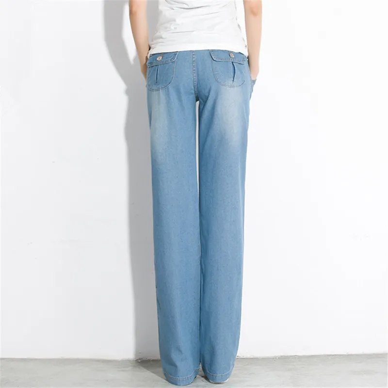 2018 Spring And Summer High Waist Jeans Thin Loose Wide Leg Plus Size Jeans Women's Denim Pants pantalones jeans de mujer Q19