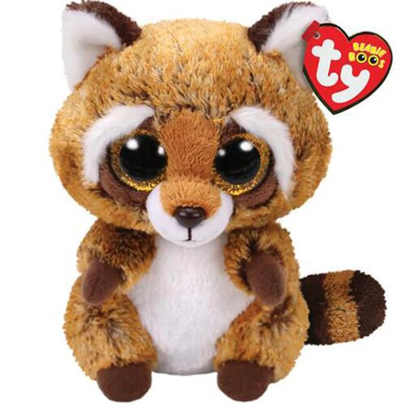 Ty Beanie Boos мягкие и плюшевые животные ржавый коричневый игрушка енот кукла 6 "15 см