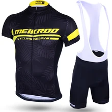 Meikroo Гавайские листья черный желтый нагрудник короткий рукав Велоспорт Джерси Наборы велосипед гонки evo велосипедная одежда