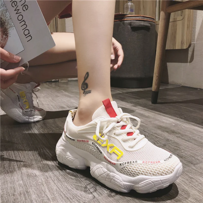 

sneakers womanq shoes 2019 new spring and summer net red super fire thick bottom mesh breathable wild sneakers shoes dad shoes