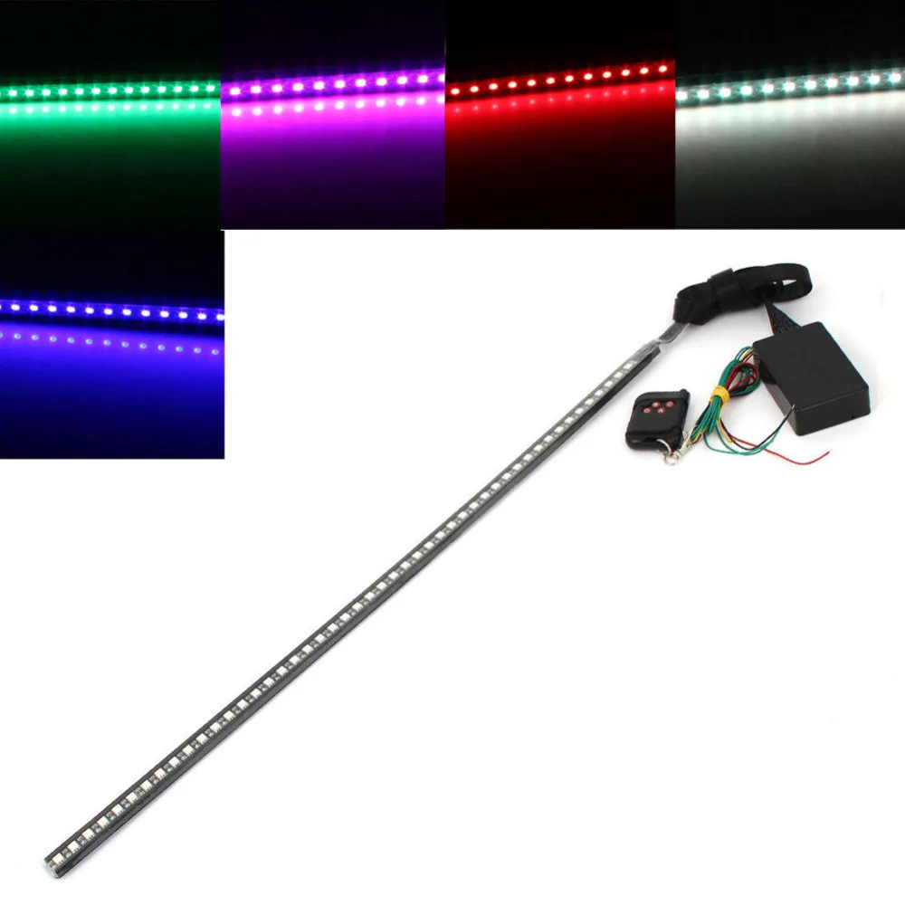 12V Waterproof 7 Color 48 LED RGB Flash Light Car Auto Strobe Knight