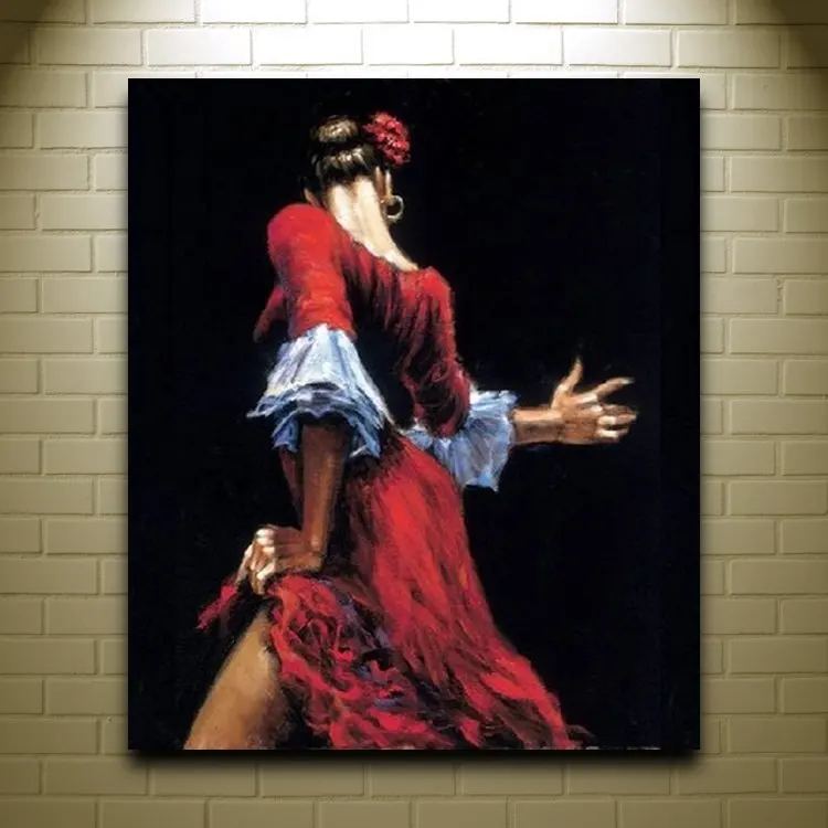 Spanish Wall Art handmade oil painting on canvas women spanish dancer abstract red Spanish Wall Art handmade oil painting on canvas women spanish dancer abstract red