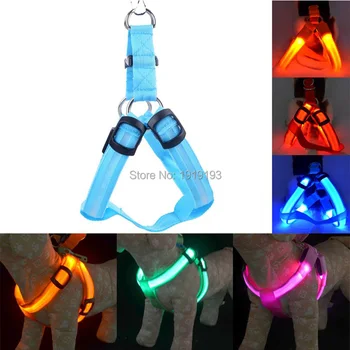 

Nylon Pet Dog Led Strip Luminous Lead Leash Glowing Security Dog Collar Light Vest for Glow In Dark Night Walking Pet Supplies
