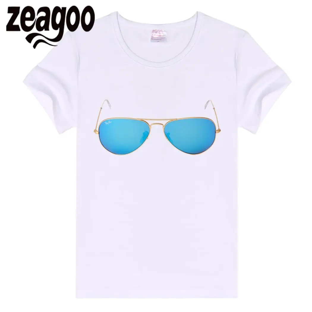 zeagoo Short Casual Basic Plain Crew Neck Slim Fit Soft Women Sleeve T-Shirt White Fashion Sunglasses | Женская одежда