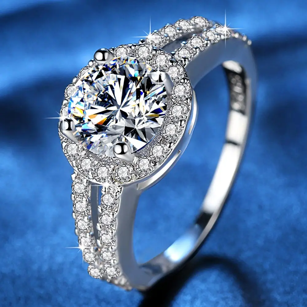 

Beiver Fashion zircon ring female 2.5 carat AAAA Cubic Zirconia ring jewelry gift for Girls Vintage Engagement Rings