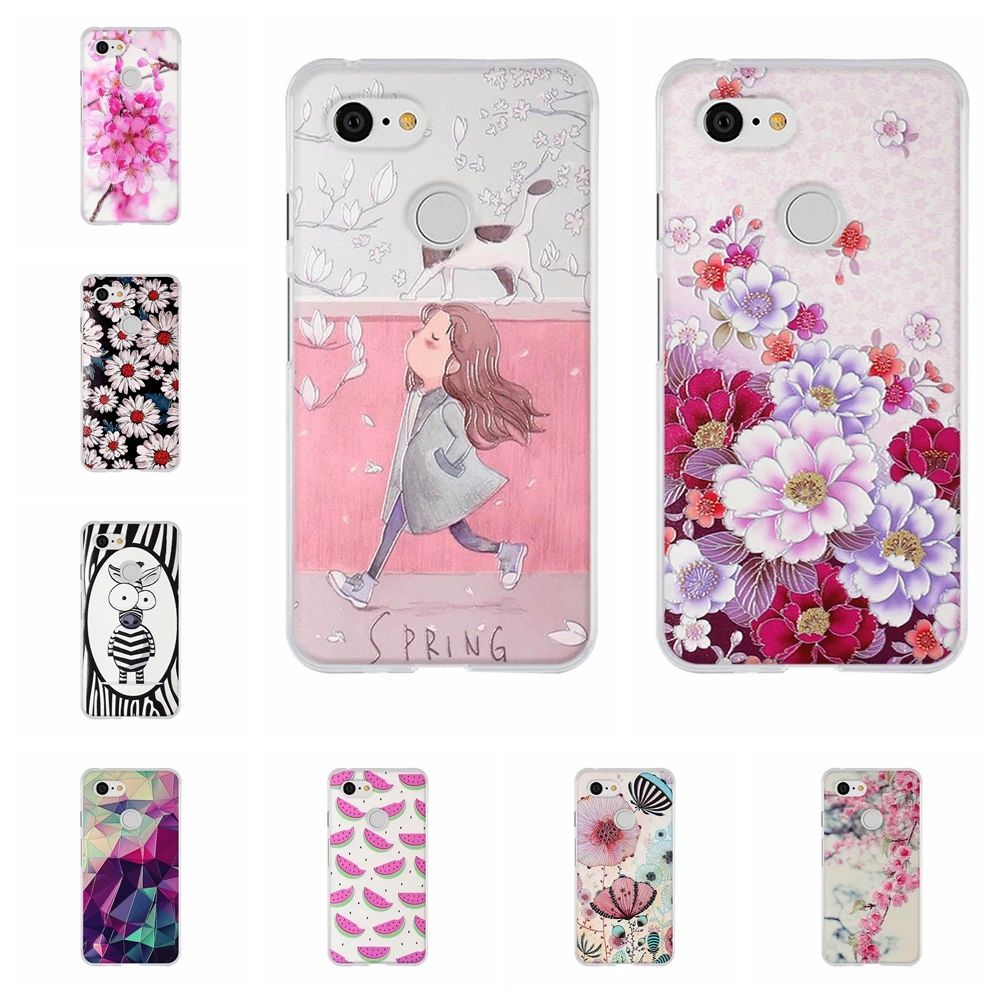 

For Google Pixel 3 Back Cover Soft TPU Silicone For Google Pixel 3 Protective Case Rose Patterned For Google Pixel3 Shell Capa