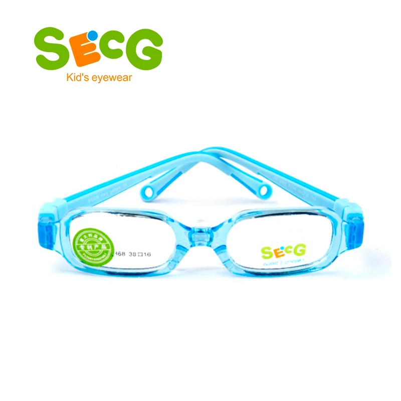 

SECG Cute Baby Kids Frame Flexible Soft Rectangle Children Frame Nose Pads Optical Myopia Silicone Transport Glasses Spectacle