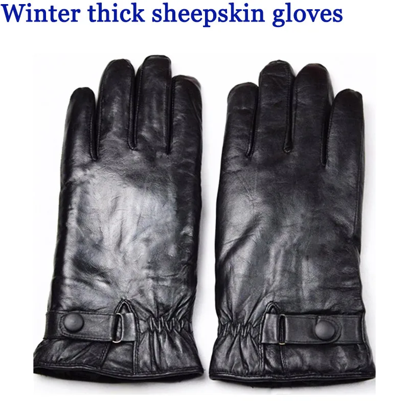 

New fashion Male sheepskin finger gloves thickening sheep shearing thermal gloves sheepskin wool winter cold-proof gloves