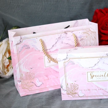 

10pcs 20x14x7cm Flower box Gift bag Party supplies paper bag Portable candy box Shopping bag carton Wedding favors and gifts