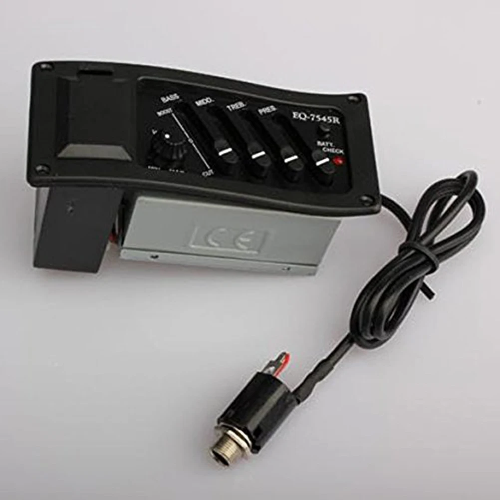 4 Band EQ Equalizer Piezo Pickup For EQ 7545R Pre Amp Acoustic Guitar