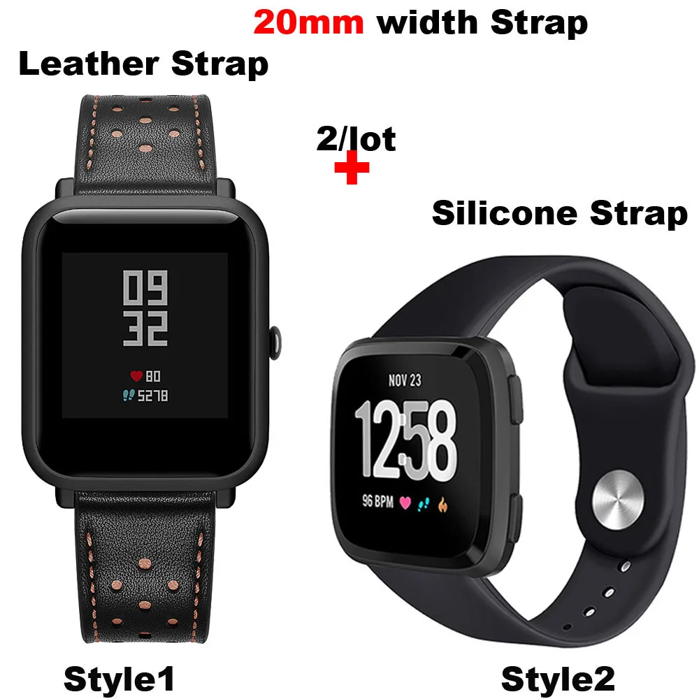 Для Xiaomi Amazfit Bip браслет ремешок для часов GTS GTR 42 мм кожаный силиконовый
