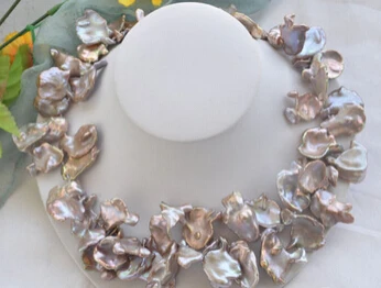 

HOT 0015558 LAVENDER BAROQUE lamina KESHI REBORN PEARL NECKLACE