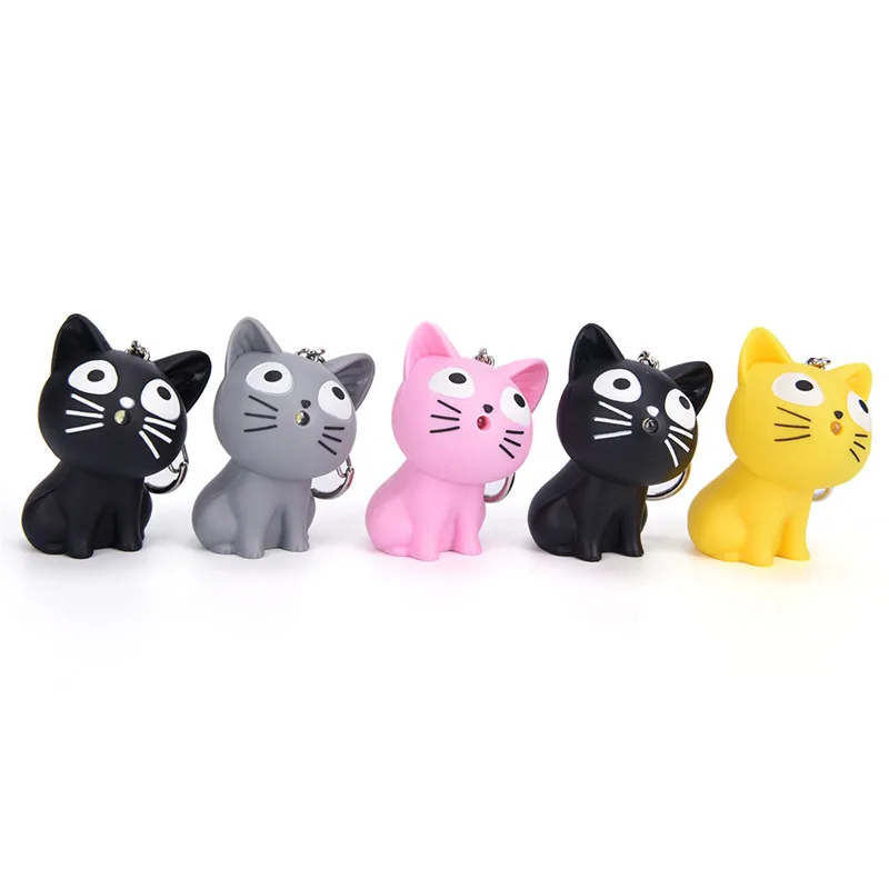 Милый брелок с изображением сыра кота со звуком Мяу kawaii LED детский подарок