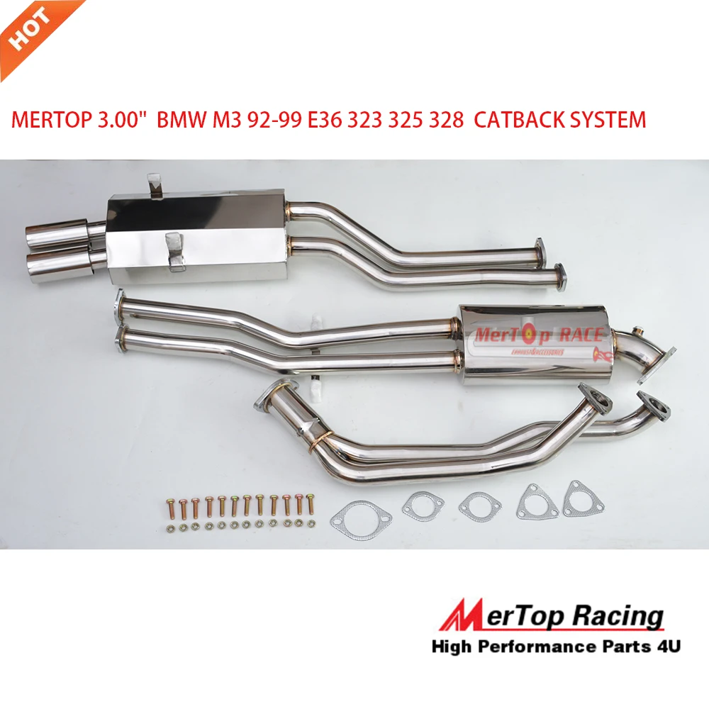 BMW E36 M3 Cat Back Exhaust System (Round Tips) FBMW1200 atelier
