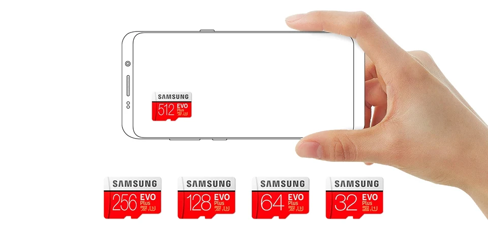 Оригинальная карта памяти MicroSD SAMSUNG EVO+ Micro SD карты 128 ГБ 16 ГБ, 32 ГБ, Class10 SDHC/SDXC UHS-1 слот для карт памяти 256GB MicroSD TF Card 64 ГБ 80 МБ/с