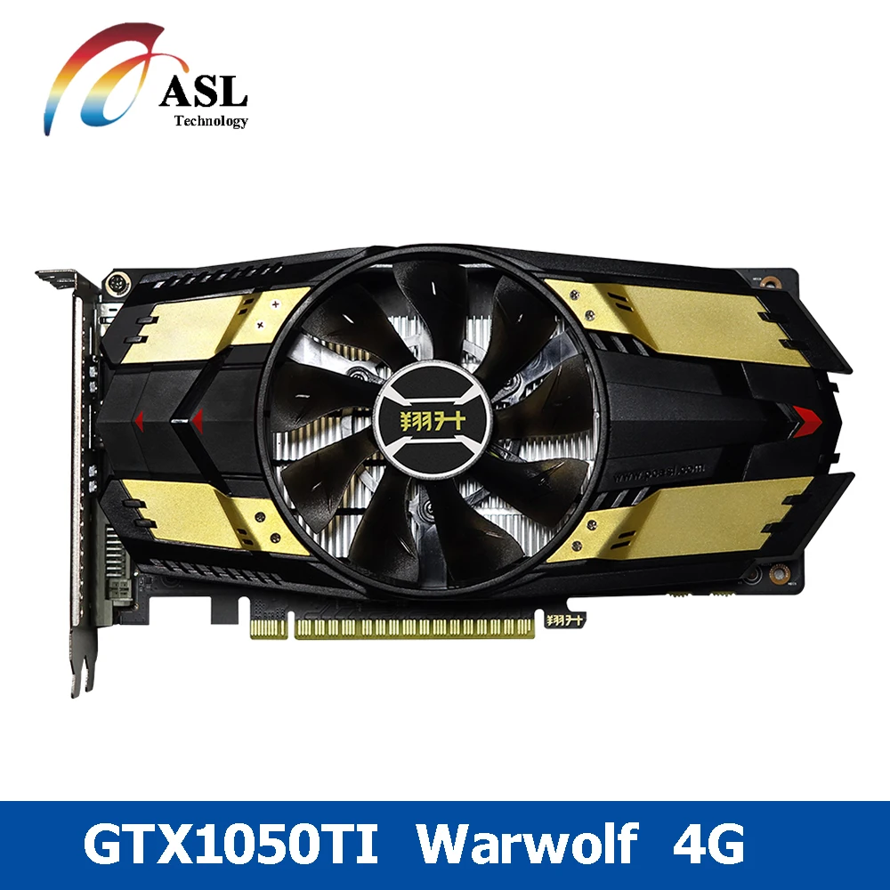 Новые ASL GTX1050TI Warwolf 4 г Графика карты 7008 мГц GDDR5 128bit CUDA Core768 HDMI + DVI DP 7680x4320 @ 60 Гц видео