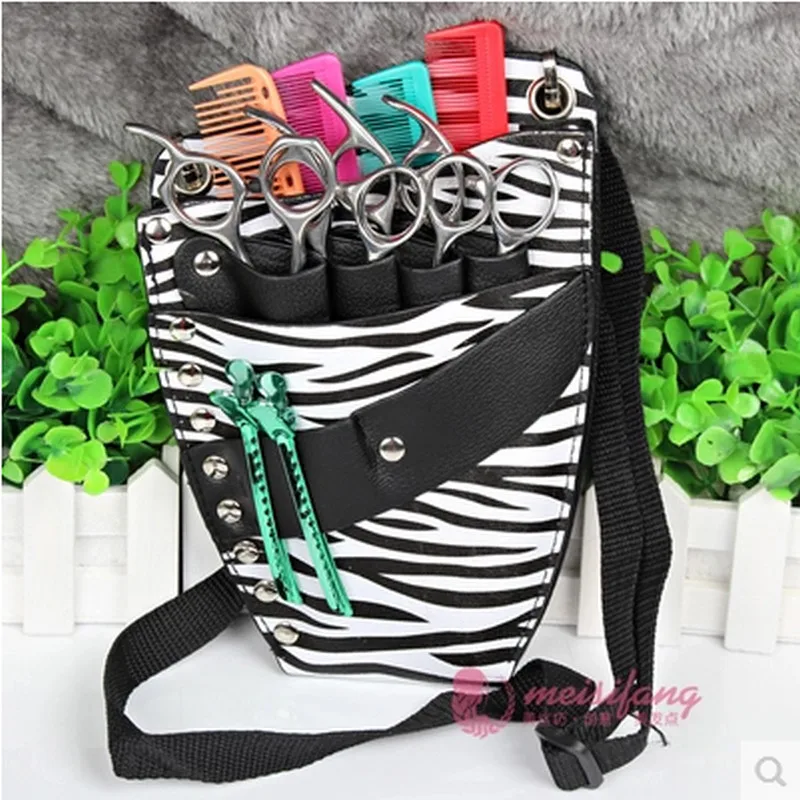 

Professional Hair Tool Bag Zebra Design Hairdressing Salon Portable Tool Case For Hair Styling Shoulder Belt bag