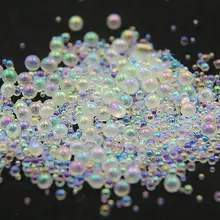 1 Box 10g Weiß Bunte Caviar Perlen 3D Glas Strass ball perlen 0,6-2mm mixed winzigen perlen für epoxy harz formen nail art
