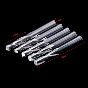 

5Pcs/Set 6mm Shank Double Flute Carbide Spiral End Mill Cutter CNC Router Bits 22mm CEL W315