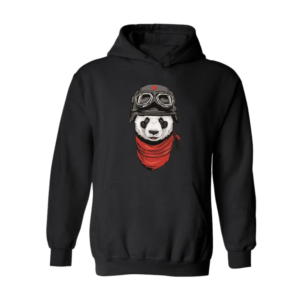 Funny Panda Hoodies Hooded Women Hoodies Pullover Sweatshirt Autumn Black Sweatshirt Men Hip Hop Fashion High Quality Clothes