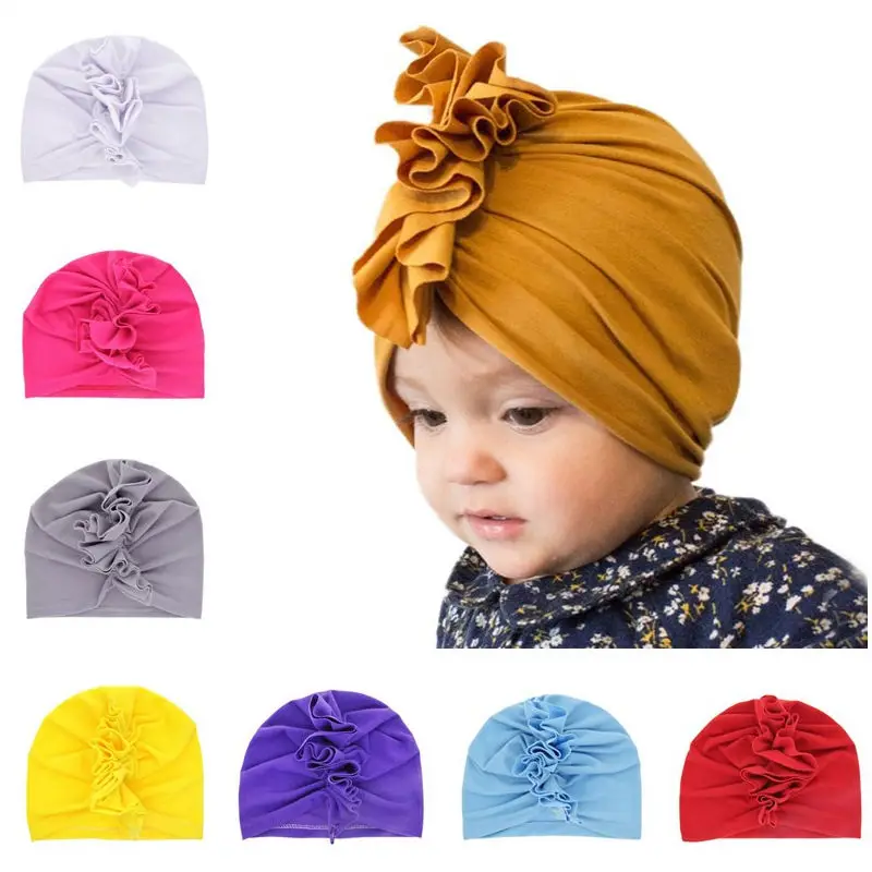 

Baby Headwraps Newborn Turbans Toddler Headwrap Turban for Toddler Top Knot Turban Hat Easter Gift Solid color Soft Beanie H181S