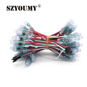 

SZYOUMY 1000pcs 12mm WS2811 2811 IC Full Color Pixel LED Module Light DC 12V input waterproof RGB color Digital LED Pixel Light