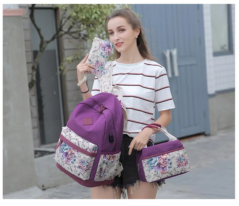 Подростковый школьный рюкзаки для школы, школьные сумки для девочек, Комплект детских книжных сумок, утолщенные холщовые дорожные рюкзаки