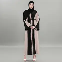 2019 модные женские туфли мусульманских Абаи платье с длинным рукавом и круглым вырезом плюс Размеры 5XL хаки Jubah Исламская Костюмы Ближний