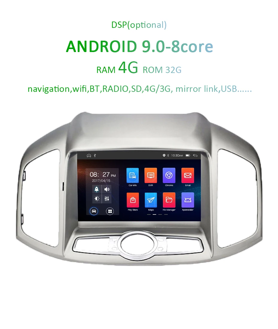 Best DSP Android 9.0 AV Output Car DVD Player for Chevrolet Captiva Epica 2012-2015 GPS Radio Multimedia Screen Navigation Stereo 3