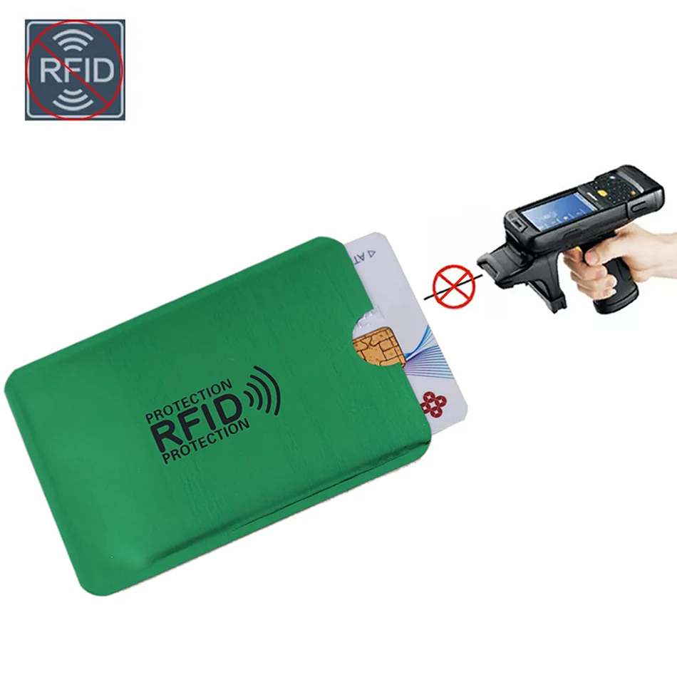 

Green Laser Metal Credit Anti Rfid Wallet Blocking Reader Lock Protection Aluminium ID Bank Card Holder Bank Card Case Business