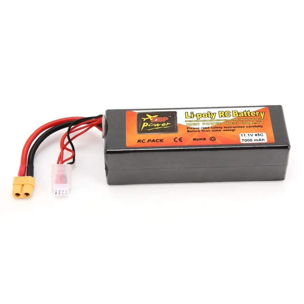 

ZOP Power 11.1V 7000mAh 45C 3S 1P Lipo Battery XT60 Plug Rechargeable for RC Racing Drone Quadcopter Helicopter Car Boat Model