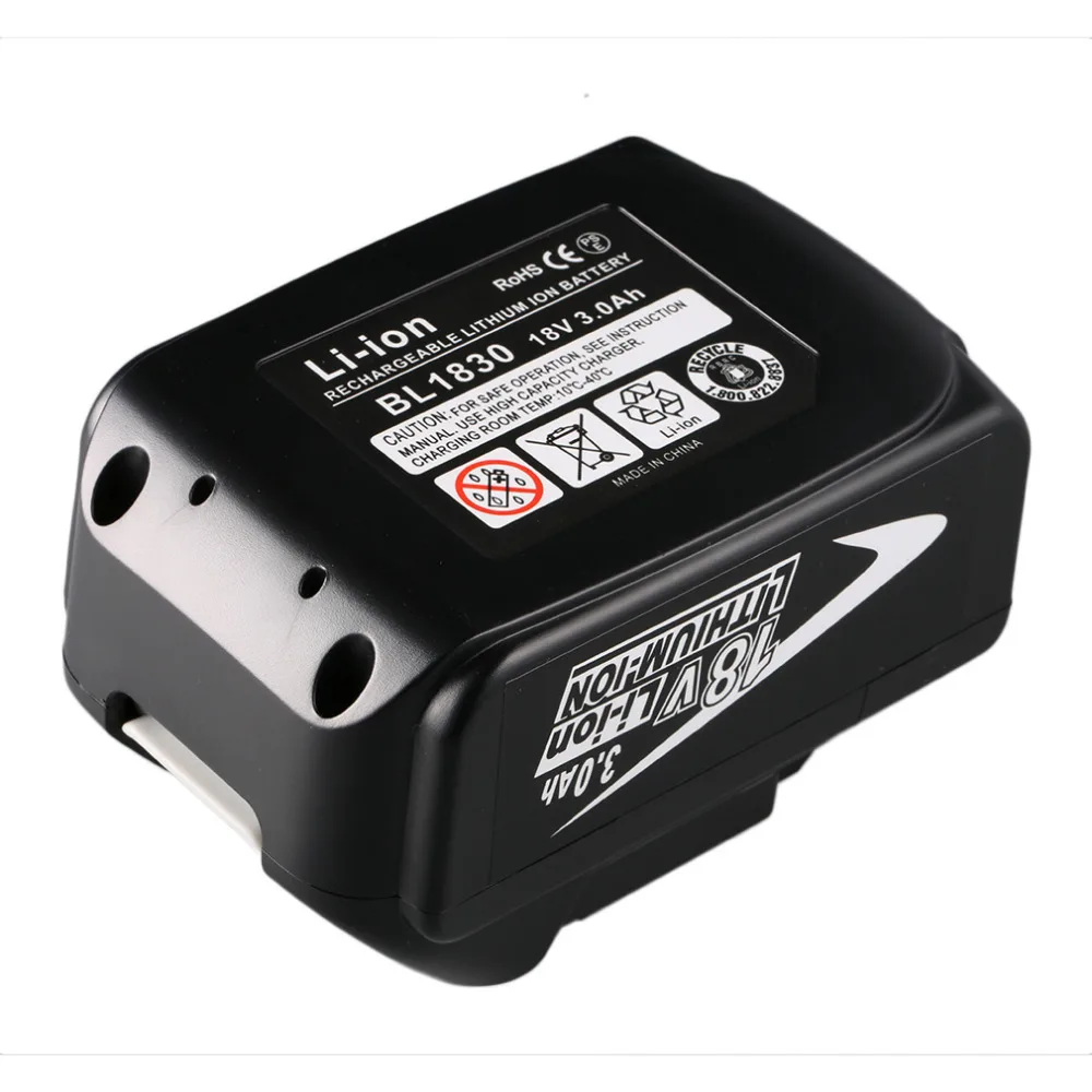 

BL1830 3000mAh Rechargeable Lithium Ion Power Tool Battery Replacement for Makita 18V BL1830BSL1830 BSL1840 BSL1815X BTD140 New