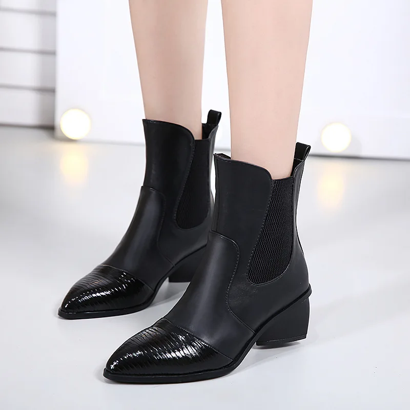 Осенью и зимой 2017 новый красивый шить с наконечником в черный матовый свет сырой