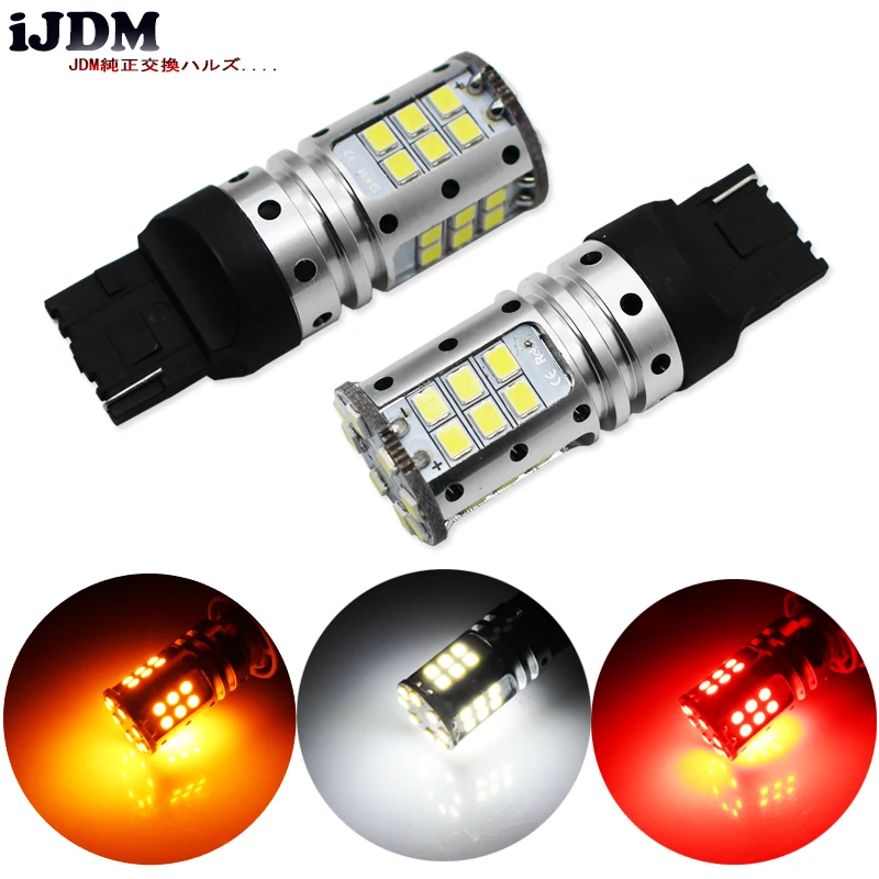 

iJDM Car Tail Light 7440 LED Canbus T20 W21W WY21W 7440 32SMD 3030 LED For car Auto Brake Reverse Lamp DRL Rear Parking Bulb.