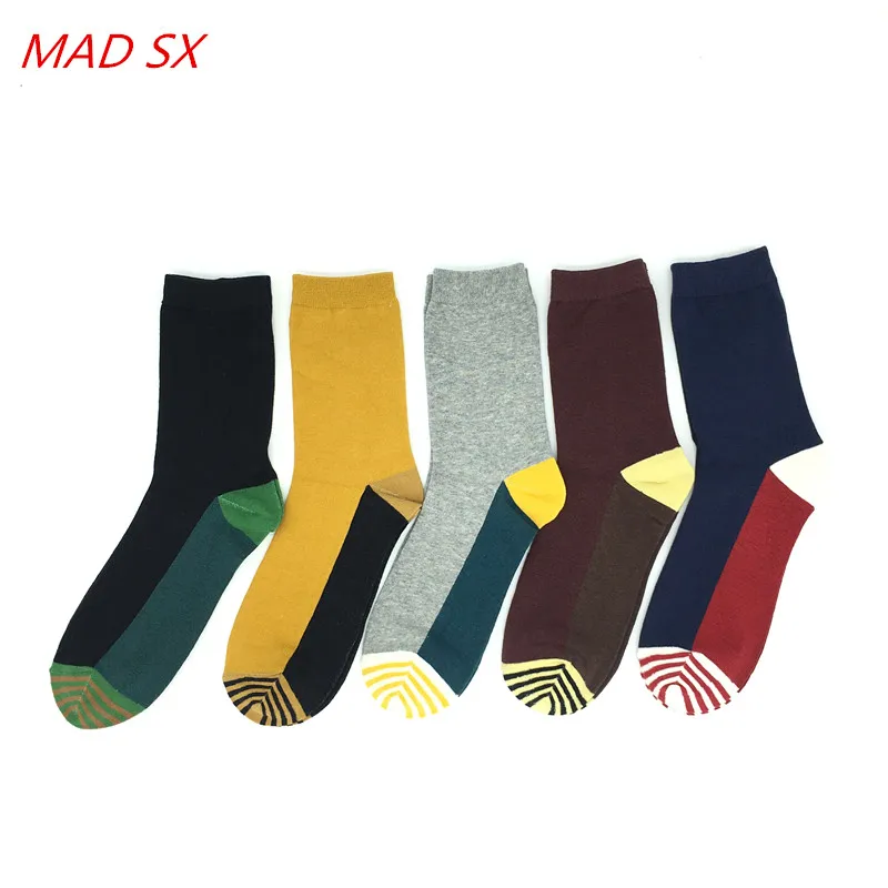 5 Pairs High Quality Casual Men's Business Socks men Colorful Cotton