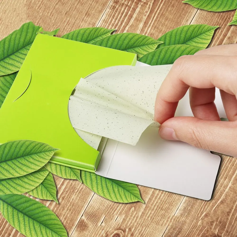 

100 pcs Portable Facial Absorbent Paper Oil Control Wipes Green Tea Absorbing Sheet Matcha Oily Face Blotting Matting Tissue