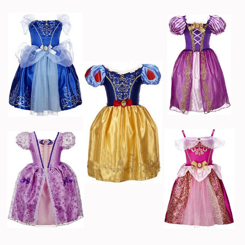 

CNJiaYun Princess Girls Cinderella Dress Kids Clothing Snow Rapunzel Aurora Dress Christmas Costume For Girls Dresses
