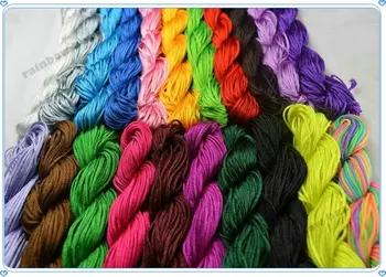 

Wholesale 1mm Macrame cord Muticolor Beading Cord fit Macrame jewelry light silk rope string High Tenacity 15Meters/roll