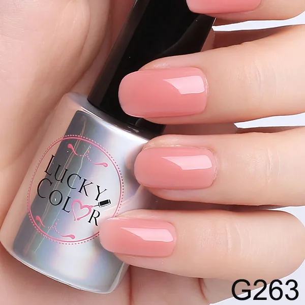 Lucky color Nude УФ гель лак для ногтей розовый долговечный замачиваемый светодиодный лак для маникюра красоты DIY гель лак для ногтей Инструменты 9 цветов 10 мл - Цвет: G263