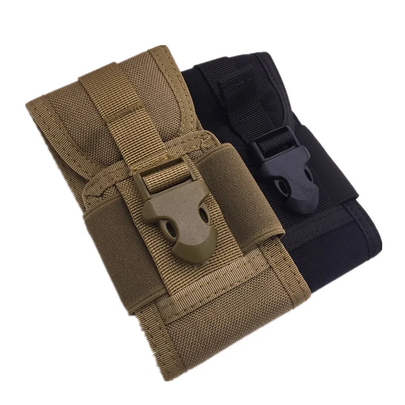 Tactical Single Pistol Pouch Knife Flashlight Sheath Hunting Nylon Open