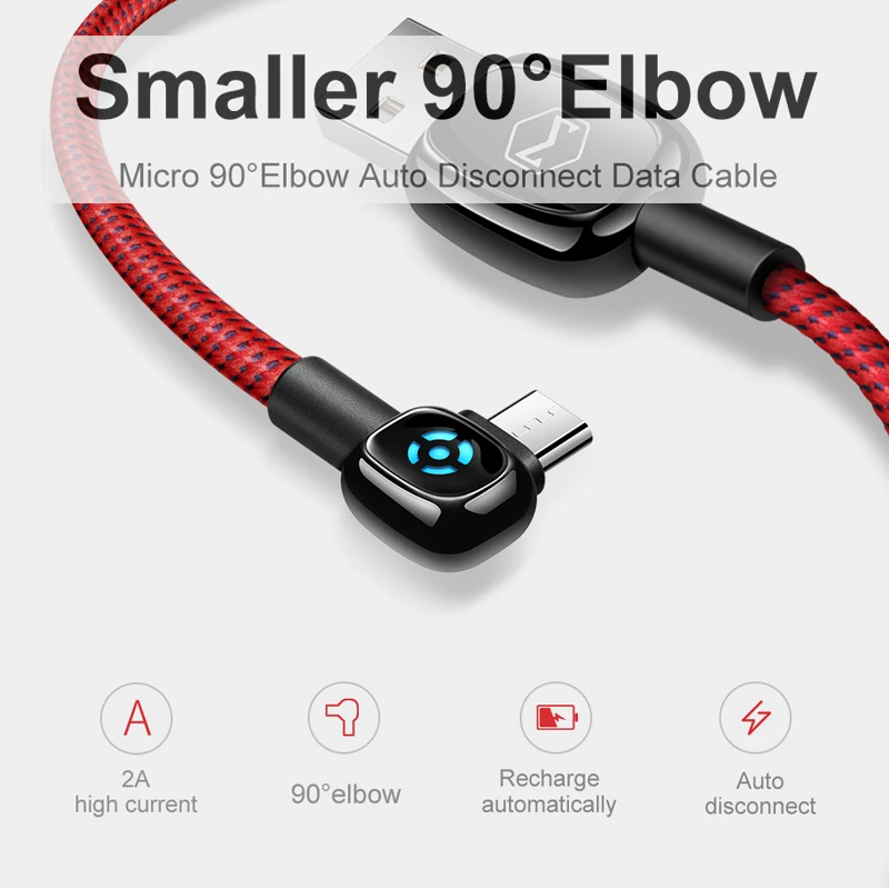 Mcdodo Micro USB кабель 2A для samsung huawei Xiaomi Быстрая зарядка автоматическое отключение данных USB кабель Andriod телефон Micro USB кабель