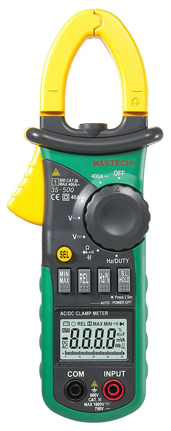 

MASTECH MS2108A Auto range Digital Clamp Meter Multimeter AC 400A Current Voltage Frequency clamp MultiMeter Tester Backlight