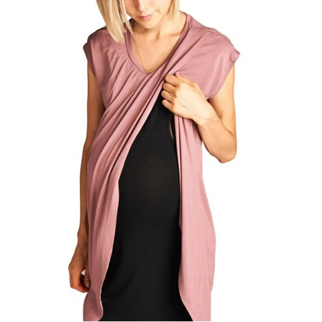MUQGEW, модная, camiseta, lactancia, tirantes, женская, для беременных, кормящих, обертывание, топ, кепка, без рукавов, однотонный слой, жилет, платье, удобный, тонкий
