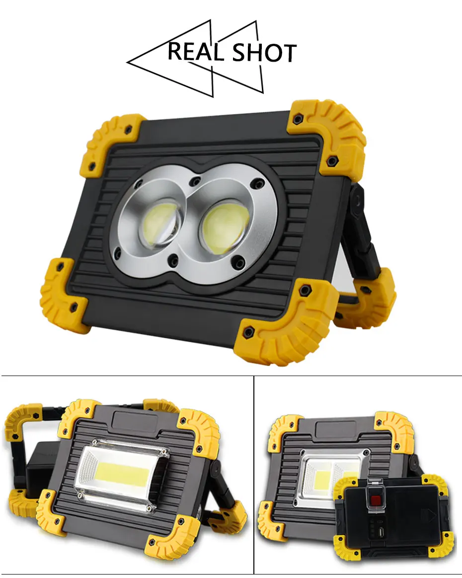 20W Portable LED Flashlight COB Work Light Floodlight Searchlight Waterproof USB Rechargeable For outdoor lighting A1