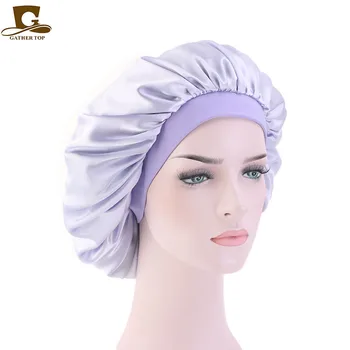 

New Silky Bonnet High Elastic Band Night Sleep Satin Hat