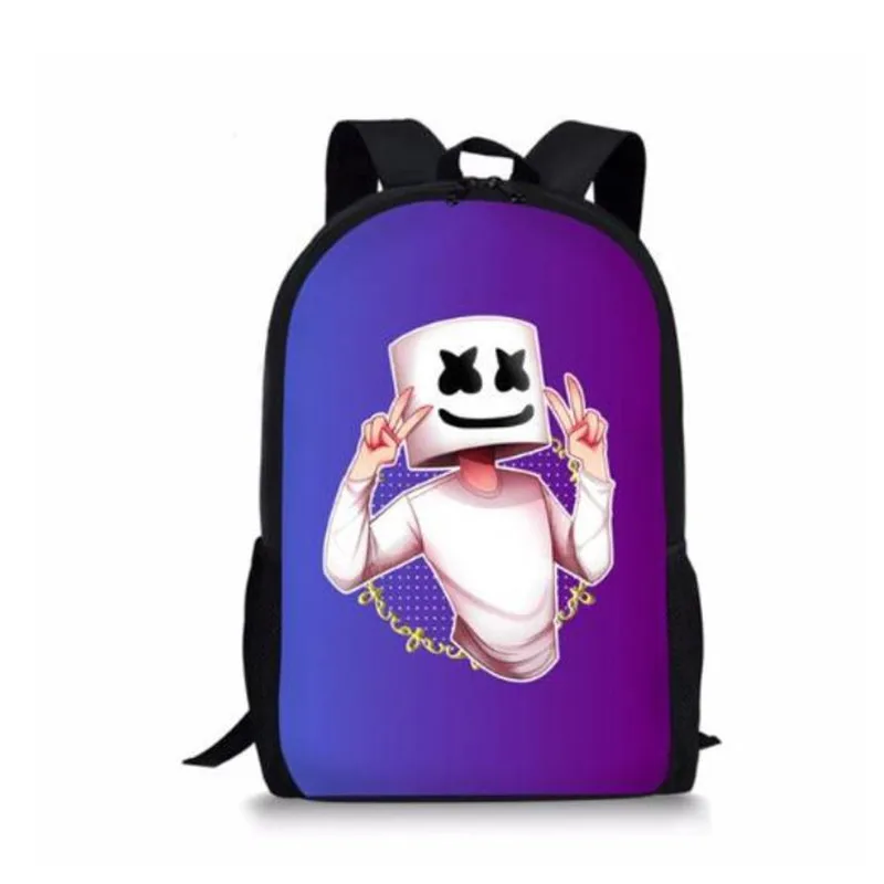 

2019 Newest School Bags DJ Marshmello Schoolbag Set for Students Anime Style Shoulder Backpack Leisure Child Bagpack