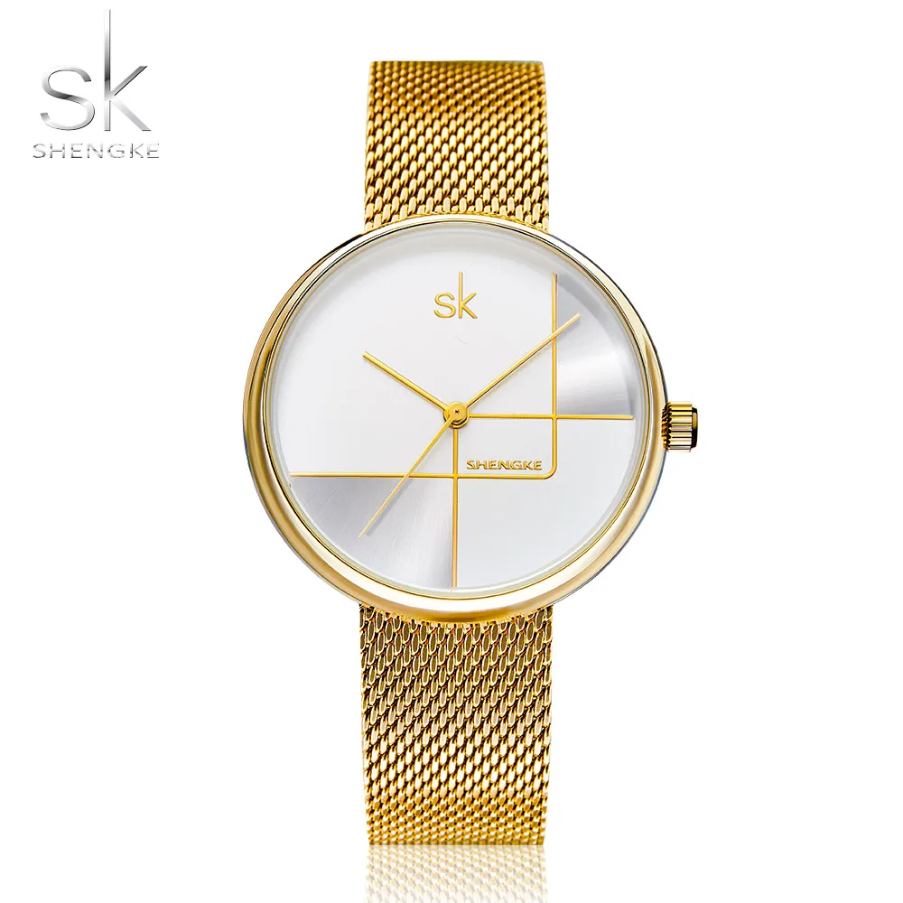 

Shengke Gold Watch Women Watches Ladies Milan Mesh Steel Women's Bracelet Watches Female Clock GirlRelogio Feminino Montre Femme
