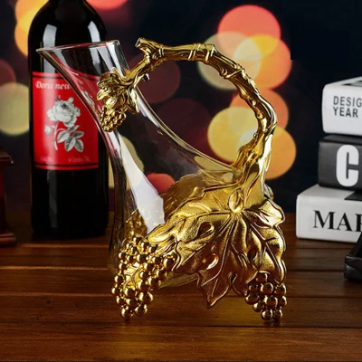 Роскошный ручной работы кристалл разливщик красного вина стекло графин бренди декант набор кувшин бар шампанское бутылка для воды посуда для напитков подарок - Цвет: gold