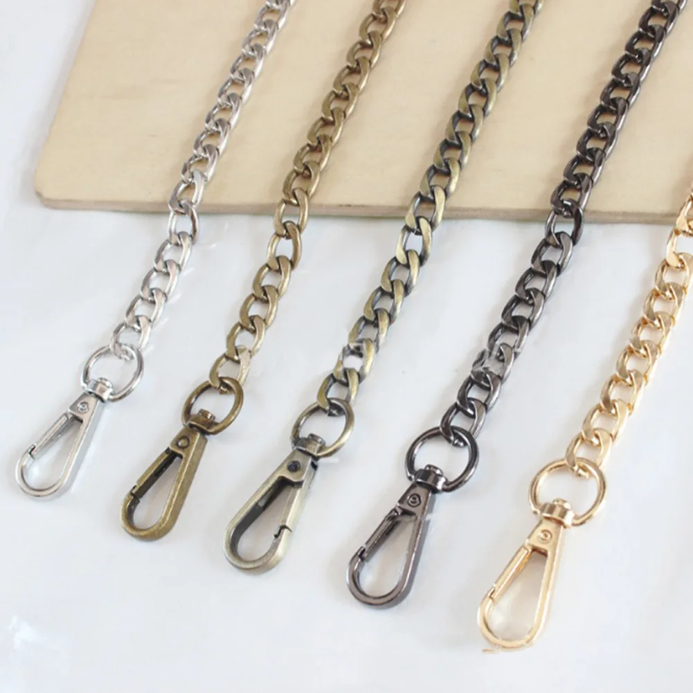 

120cm Handbag Metal Chains DIY Purse Chain With Buckles Shoulder Bag Straps Silver Gold Color Crossbody Bag Fashion Bags Chain