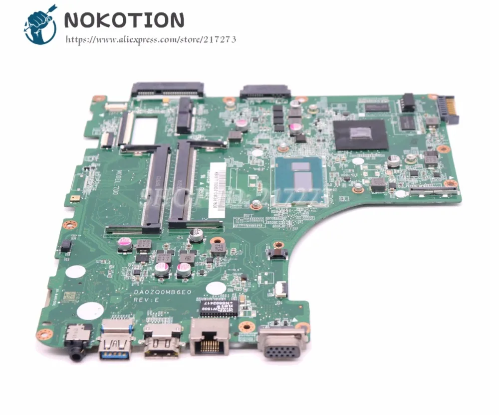 NOKOTION для acer aspire V3-472 V3-472P Материнская плата ноутбука DA0ZQ0MB6E0 NBV9T11006 основная плата I3-4005U Процессор GT820M GPU